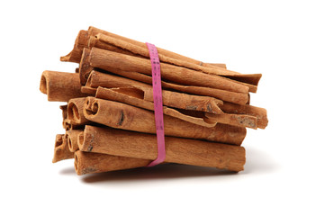 Cinnamon on a white background