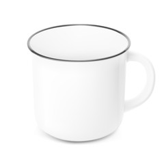 PrintRealistic blank cup mockup isolated on white background. Vector illustration. Can be use for your design. EPS10.