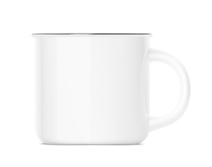 Realistic blank cup mockup isolated on white background. Vector illustration. Can be use for your design. EPS10.
