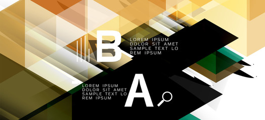 Abstract triangle pattern, colorful backdrop. Presentation template. Modern textured shape. Trendy modern style