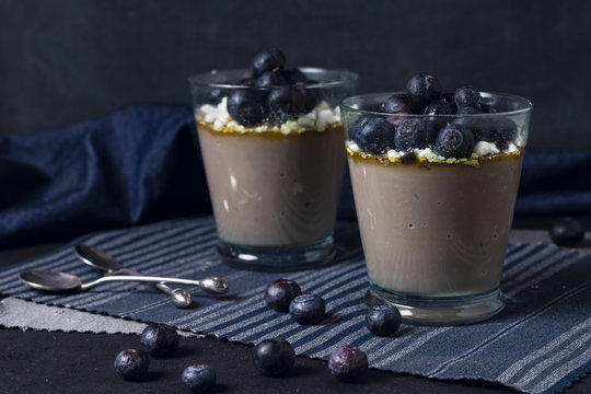 Front view energy mousse dessert