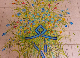 Italy, Capri, ceramic floor in a room