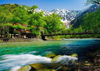 river stream under alps