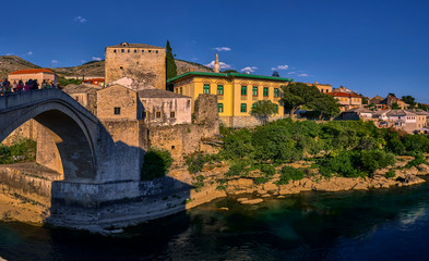 Naklejka premium Panoramic view from Mostar. Bosnia
