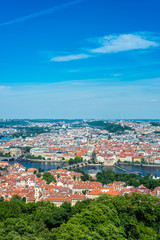 Naklejka na ściany i meble The Vltava river running through Prague, Czech Republic.