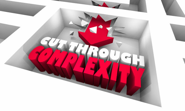 Cut Through Complexity Make Things Simple Maze 3d Illustration