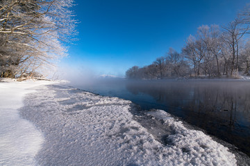 winter landscape with river