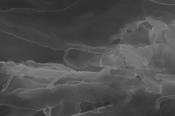 Hand painted black alcohol ink background. Abstract delicate gray texture. Contemporary wallpaper. Fog effect.