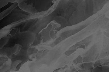 Hand painted black alcohol ink background. Abstract delicate gray texture. Contemporary wallpaper. Fog effect.