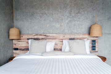 beautiful comfortable pillows on bed