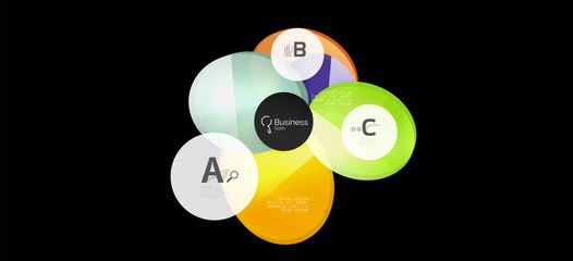 Info graphics circles background. Success icon symbol. Vector info graphic design. Creative vector element. Decoration element
