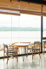 empty table and chair in restaurant