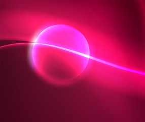 Shiny color bright neon abstract wave template. Abstract bright light. Neon light glowing effect. Space background. Abstract shape