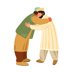 Two arabic muslim friends meeting together at ramadan