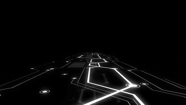 Digital disruption concept abstract zoom in video background.