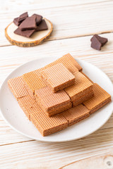 chocolate wafers with chocolate cream