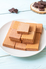 chocolate wafers with chocolate cream