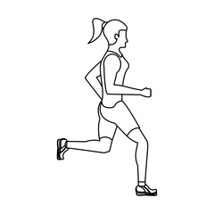 Fototapeta na wymiar fitness sport lifestyle workout cartoon in black and white