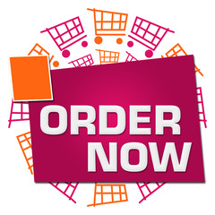 Naklejka premium Order Now Shopping Carts Circular Pink Orange 