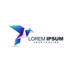 awesome bird gradient logo design