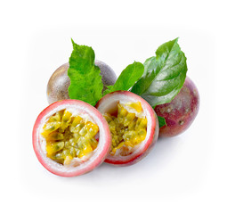 passion fruit on white background
