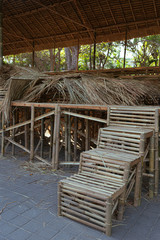 bamboo stairs for public mass cremation in bali