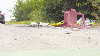 Garbage on the side of the road