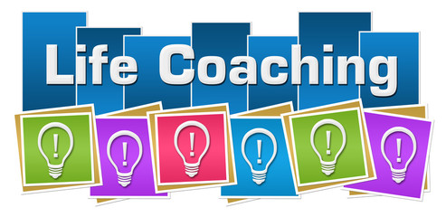 Life Coaching Bulbs Blue Colorful Squares Boxes 