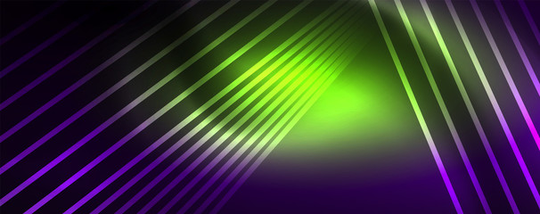 Color light with lines, outer space background, bright rays