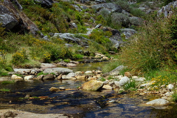 River beach in portuguese mountain