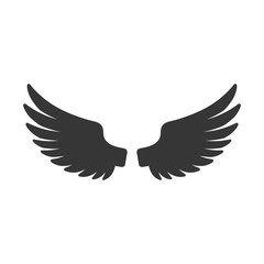 Wing Icon. Bird Logo on White Background. Vector