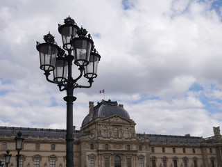 Fototapeta na wymiar street lamp on blue sky background