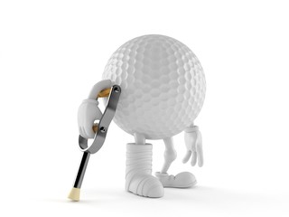 Golf ball character with broken leg