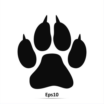 Animal's (dog's) paw print. Icon. Vector illustration.