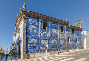 Exterior facade of Chapel Of Souls (Capela das Almas de Santa Catarina) on the Santa Catarina...