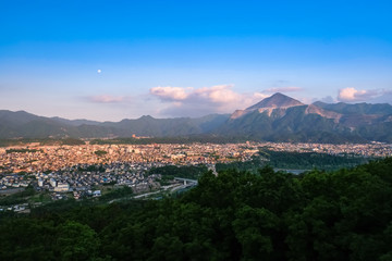 秩父市 夕景 秩父ミューズパーク展望台から