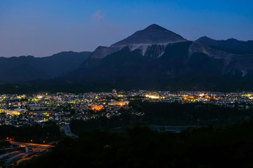秩父市 夜景 秩父ミューズパーク展望台から
