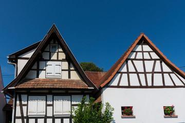 white half timbered house in Hunspach, France