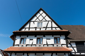 white half timbered house in Hunspach, France