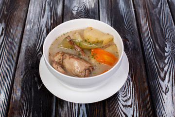 beautiful meat soup in the original design, for use in design	