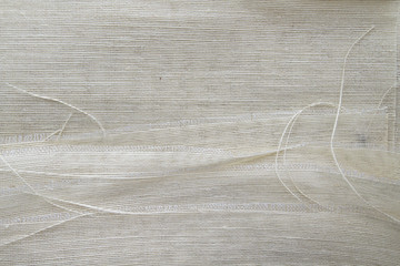 Linen hessian fabric close up