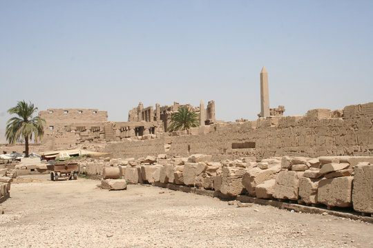 panoramic view at karnak temple in luxor, egypt