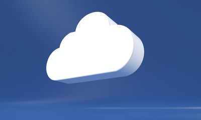 Cloud Computing Symbol Isolated. 3D rendering