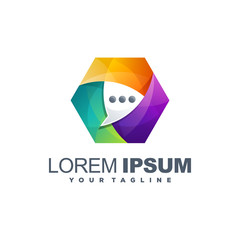 awesome gradient chat logo design