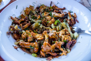 fried forest mushrooms