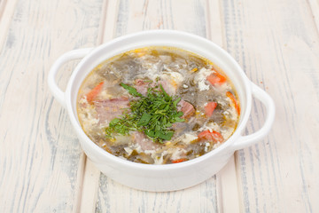 beautiful meat soup in the original design, for use in design	