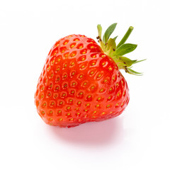 Fresh strawberries closeup on a white background. Isolated - Image