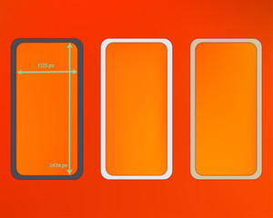 Mesh, orange red colored phone backgrounds kit.