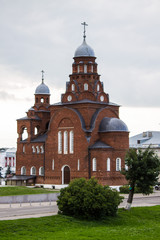 View of the historical brick building of the Museum of decorative and applied art in the historical center of Vladimir Russia