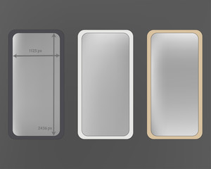 Mesh, gray colored phone backgrounds kit.